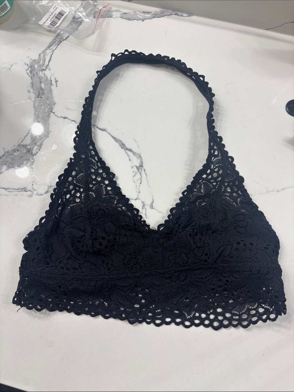 Aerie Black Lace Halter Bralette